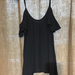 Navy cold shoulder top